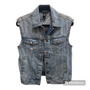 Y2K Victoria Secret distressed denim vest